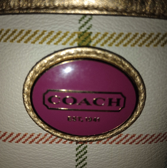 Coach Peyton Tattersall Plaid Satchel F19177 - Picture 8 of 13
